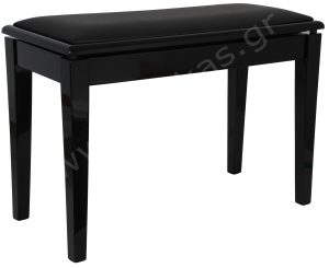 EUROLEGNO P-07 Piano Seat Black Glossy / Black Leather