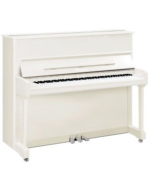 YAMAHA P121M Upright Piano White Glossy with Chrome Pedals P040.12780